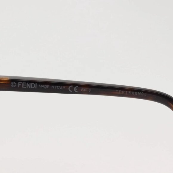 FENDI Sunglasses Plastic Brown Auth BA6233